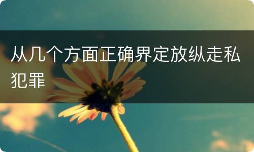 从几个方面正确界定放纵走私犯罪
