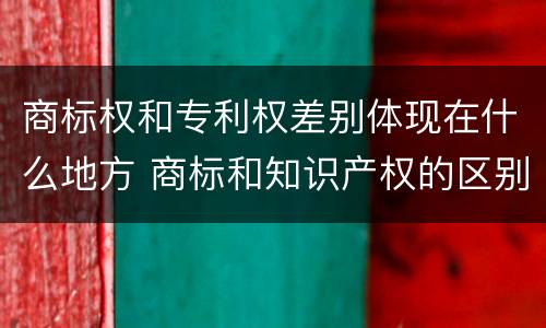 商标权和专利权差别体现在什么地方 商标和知识产权的区别