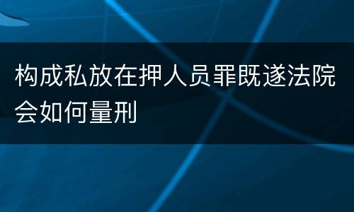 构成私放在押人员罪既遂法院会如何量刑