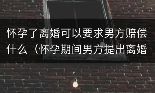 怀孕了离婚可以要求男方赔偿什么（怀孕期间男方提出离婚要怎么赔偿）