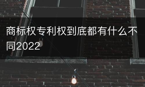 商标权专利权到底都有什么不同2022