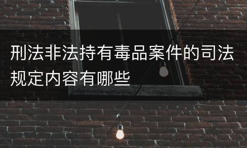 刑法非法持有毒品案件的司法规定内容有哪些