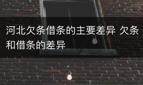 河北欠条借条的主要差异 欠条和借条的差异