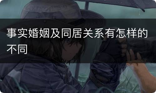 事实婚姻及同居关系有怎样的不同