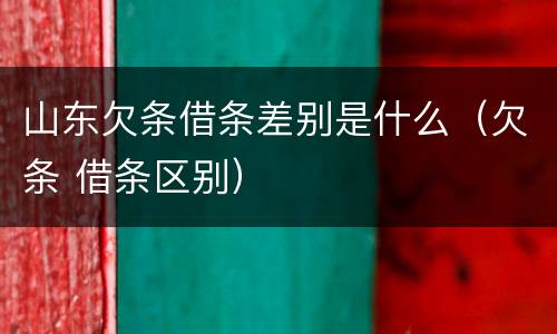 山东欠条借条差别是什么（欠条 借条区别）