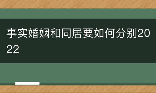 事实婚姻和同居要如何分别2022