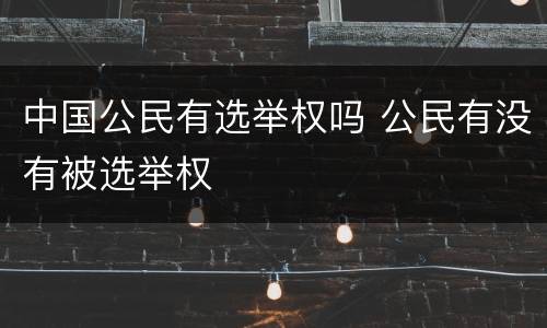中国公民有选举权吗 公民有没有被选举权