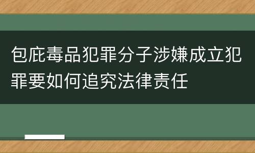 包庇毒品犯罪分子涉嫌成立犯罪要如何追究法律责任