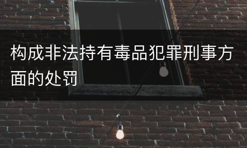 构成非法持有毒品犯罪刑事方面的处罚