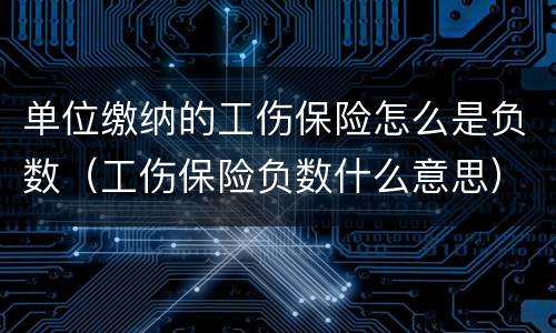 单位缴纳的工伤保险怎么是负数（工伤保险负数什么意思）