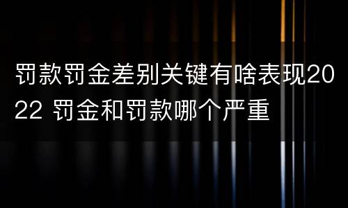 罚款罚金差别关键有啥表现2022 罚金和罚款哪个严重