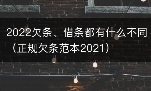 2022欠条、借条都有什么不同（正规欠条范本2021）