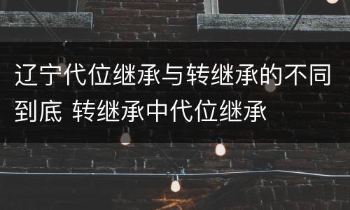辽宁代位继承与转继承的不同到底 转继承中代位继承