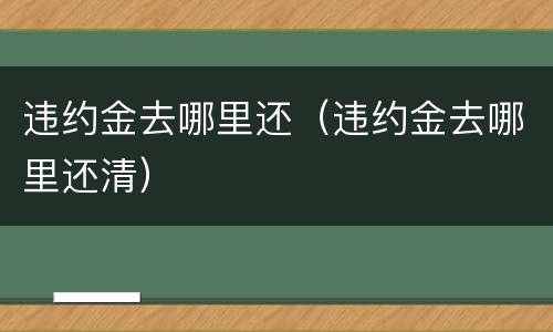 违约金去哪里还（违约金去哪里还清）