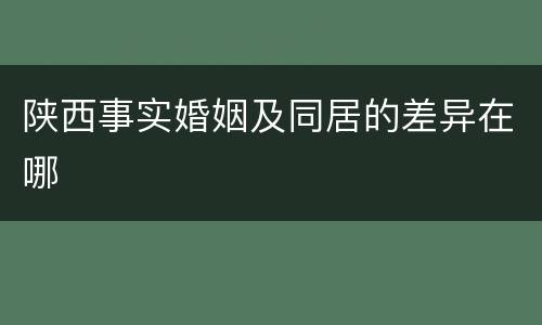 陕西事实婚姻及同居的差异在哪