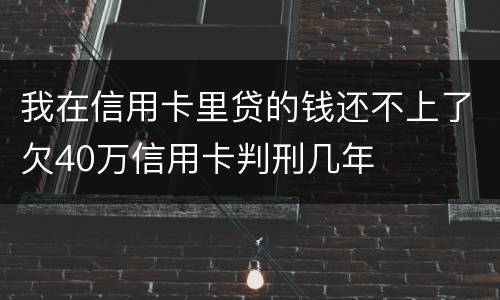 我在信用卡里贷的钱还不上了欠40万信用卡判刑几年
