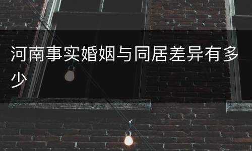 河南事实婚姻与同居差异有多少