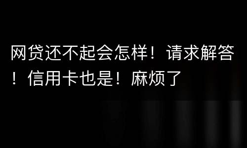 网贷还不起会怎样！请求解答！信用卡也是！麻烦了