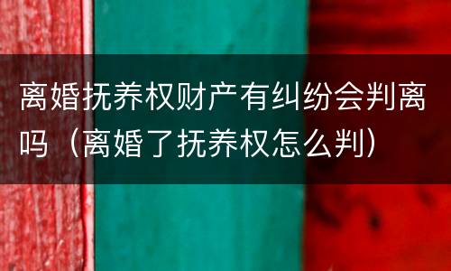 离婚抚养权财产有纠纷会判离吗（离婚了抚养权怎么判）
