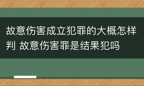 故意伤害成立犯罪的大概怎样判 故意伤害罪是结果犯吗