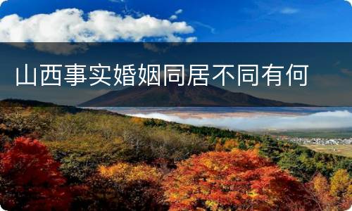 山西事实婚姻同居不同有何