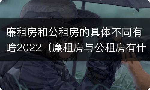 廉租房和公租房的具体不同有啥2022（廉租房与公租房有什么不同）