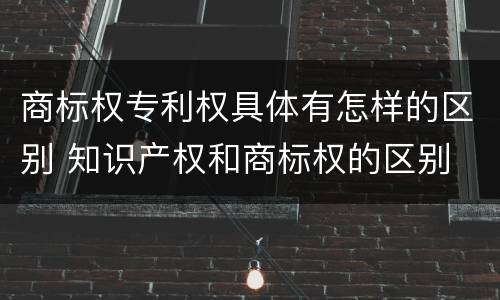 商标权专利权具体有怎样的区别 知识产权和商标权的区别