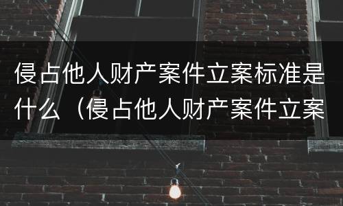 侵占他人财产案件立案标准是什么（侵占他人财产案件立案标准是什么规定）