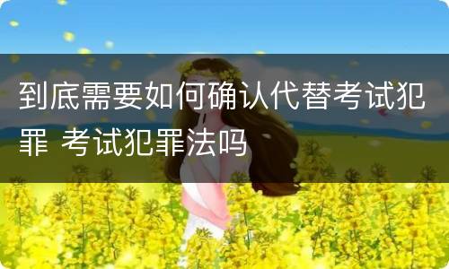 到底需要如何确认代替考试犯罪 考试犯罪法吗