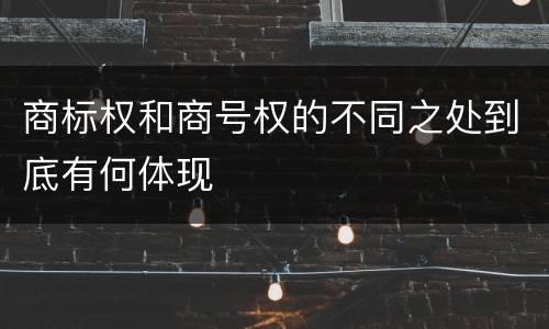 商标权和商号权的不同之处到底有何体现