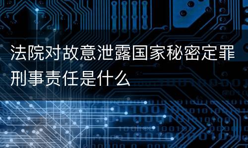 法院对故意泄露国家秘密定罪刑事责任是什么