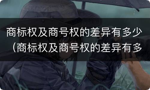 商标权及商号权的差异有多少（商标权及商号权的差异有多少种）