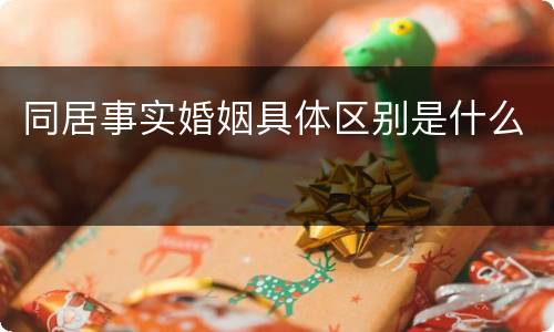 同居事实婚姻具体区别是什么
