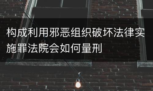 构成利用邪恶组织破坏法律实施罪法院会如何量刑