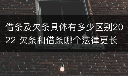 借条及欠条具体有多少区别2022 欠条和借条哪个法律更长