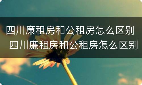 四川廉租房和公租房怎么区别 四川廉租房和公租房怎么区别的