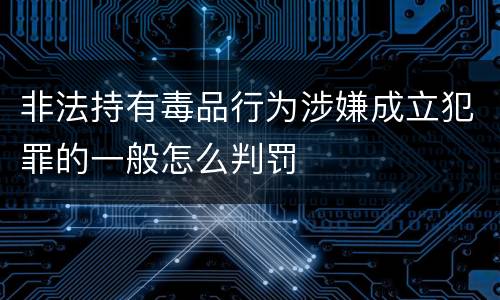 非法持有毒品行为涉嫌成立犯罪的一般怎么判罚