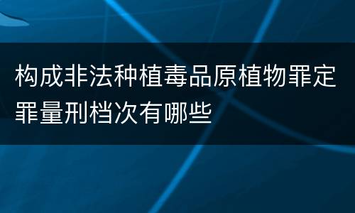 构成非法种植毒品原植物罪定罪量刑档次有哪些