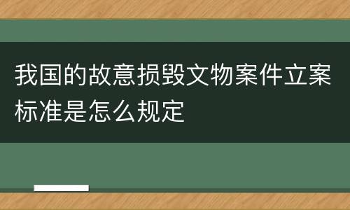 我国的故意损毁文物案件立案标准是怎么规定