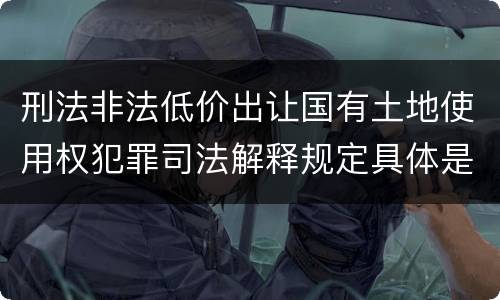 刑法非法低价出让国有土地使用权犯罪司法解释规定具体是什么内容