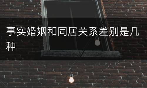 事实婚姻和同居关系差别是几种