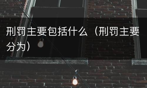 刑罚主要包括什么（刑罚主要分为）