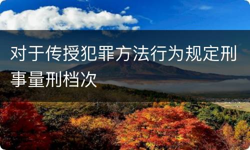 对于传授犯罪方法行为规定刑事量刑档次