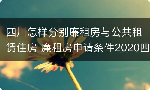四川怎样分别廉租房与公共租赁住房 廉租房申请条件2020四川
