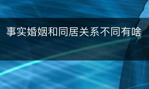 事实婚姻和同居关系不同有啥