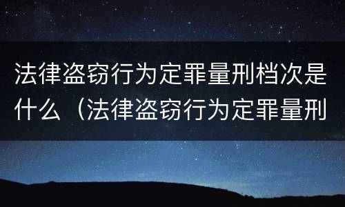 法律盗窃行为定罪量刑档次是什么（法律盗窃行为定罪量刑档次是什么标准）