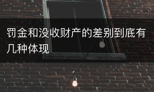 罚金和没收财产的差别到底有几种体现