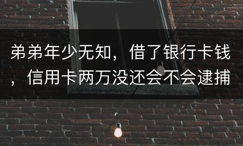 弟弟年少无知，借了银行卡钱，信用卡两万没还会不会逮捕