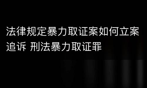 法律规定暴力取证案如何立案追诉 刑法暴力取证罪