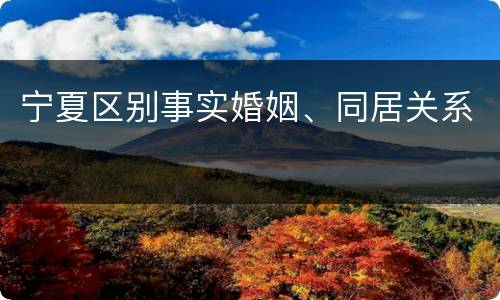 宁夏区别事实婚姻、同居关系